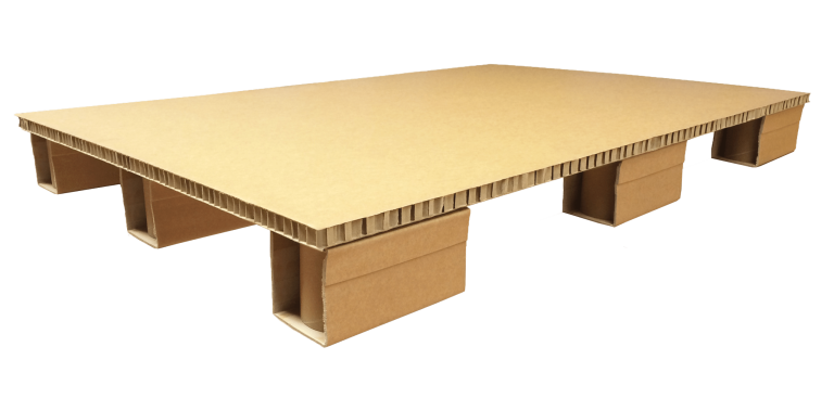 fiber-based paper pallet - 80% lighter than wood and up to 54% less CO2 than wooden pallets